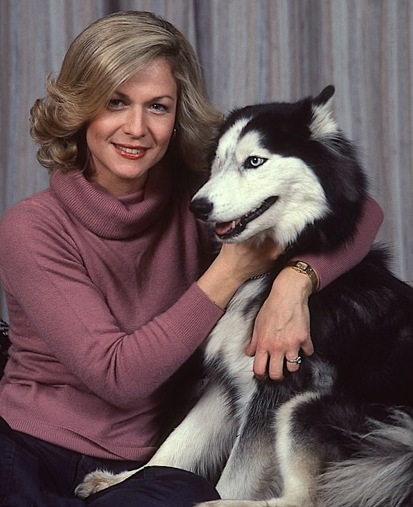 Jessica Savitch and her husky, Chewy